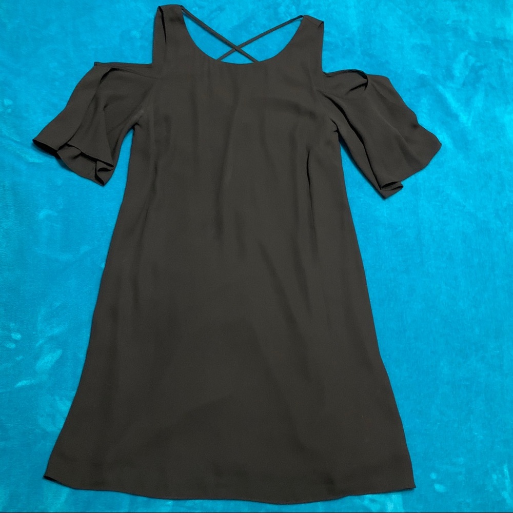 Black open shoulder dress